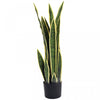 Outsunny Plante Serpent Artificielle 77 cm, 21 Feuilles, en Pot