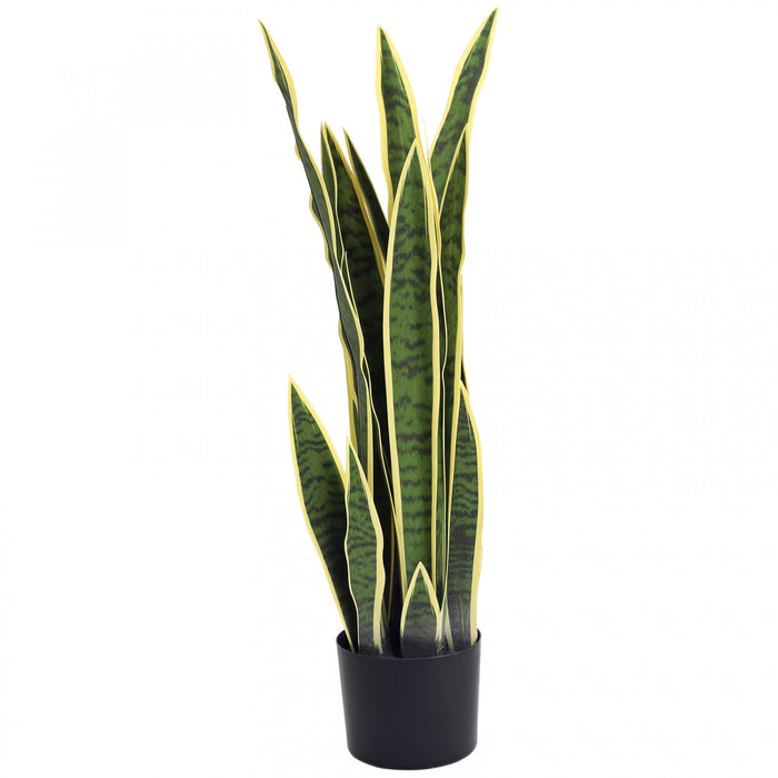 Outsunny Plante Serpent Artificielle 77 cm, 21 Feuilles, en Pot