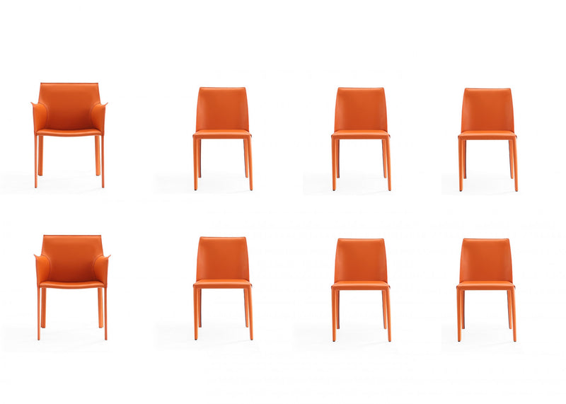 Ensemble de 8 chaises de salle a manger Paris Moderne en corail