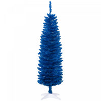 Homcom Sapin De Noel Artificiel Fin 5pi, Arbre De Noel, Bleu Profond