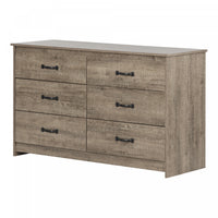  Tassio Commode 6 tiroirs Chêne vieilli, de Meubles South Shore