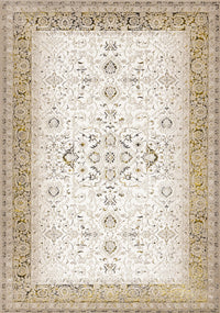  Tapis Zaris creme, jaune et noir elegant classique, 7'10