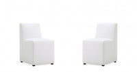 Chaise de salle a manger moderne en cuir vegetalien blanc Anna - Lot de 2