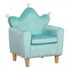 Qaba Fauteuil Enfant Design Scandinave Compartiment De Rangement Grand Confort Accoudoirs Assise Dossier Garnissage Mousse Haute Densite Dim. 19.75\"l X 16.5\"l X 22.75\"h Bleu