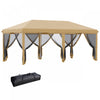Outsunny Auvent 10'x20' Avec 6 Filets En Maille Sur Parois Laterales, Beige