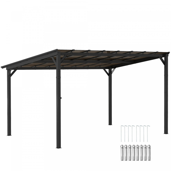 Outsunny Pergola 10' X 14', Upf 50+ & Gazebo Polycarbonate Impermeable