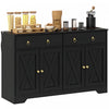 HOMCOM Buffet, armoire bar a cafe, etagere reglable, noir