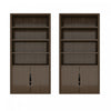 Armoire bibliotheque moderne Rivington 40\" en noyer - Lot de 2