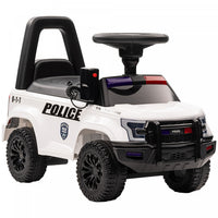 Aosom Voiture Coulissante Pour Enfants Avec Rangement Cache Sous Le Siege, Voiture De Police Pour To