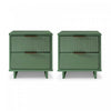 Table de nuit Granville Moderne 18\" en vert sauge (2 tiroirs) - Lot de 2
