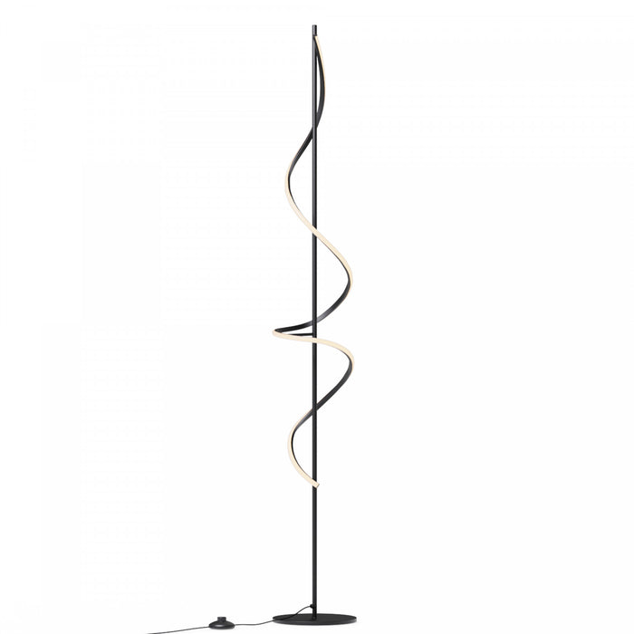 Lampe à pied à DEL de 51 po noir mat avec gradation progressive