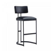 Tabouret de bar moderne contemporain Juno en metal noir