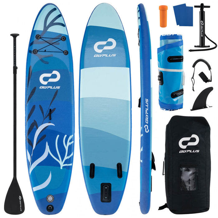 Petite Planche Gonflable De Sup Goplus, Planche De Pagaie Portable Avec Des Anneaux 5d