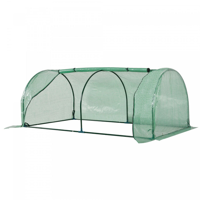Outsunny Mini Serre 79\" X 39\" X 32\" Portable Pour Plantes Avec Portes Zippees Pour Exterieur, Interieur, Jardin, Vert