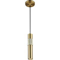 Luminaire suspendu Passwell de Dainolite avec fini laiton vieilli et 1 ampoule