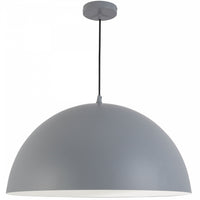 Grand luminaire suspendu Ofelia de Dainolite avec fini gris et 1 ampoule