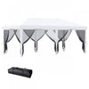 Outsunny Tente 10' X 20', Auvents Instantanes Avec 6 Parois Laterales En Maille Amovibles, Sac De Transport, Blanc Creme