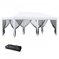 Outsunny Tente 10' X 20', Auvents Instantanes Avec 6 Parois Laterales En Maille Amovibles, Sac De Tr