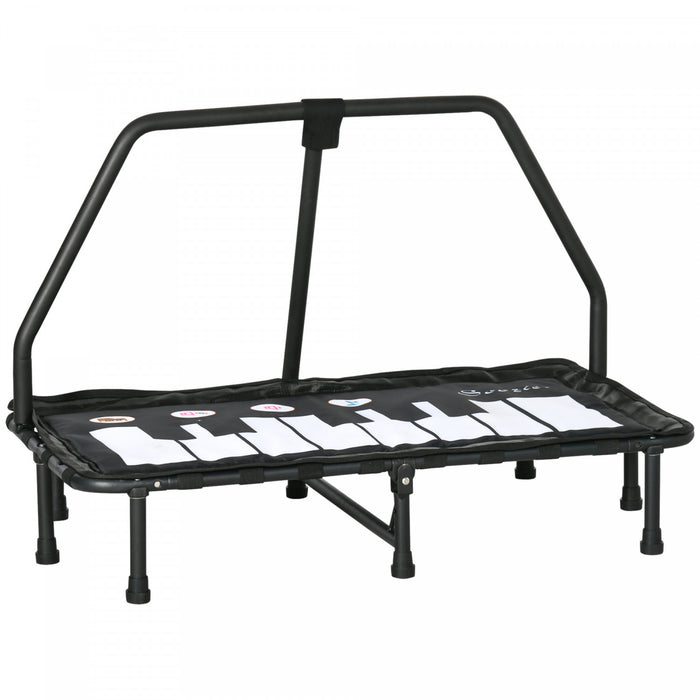 Outsunny Trampoline Pour Enfants Avec Fonction Musicale Cadre En Acier Interieur Rebond Age 3 A 6 Ans Noir