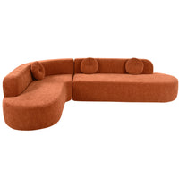  Vista Canape Sectionnel Extra-Large 122 po a Design Courbe et Mousse Haute Resilience, Orange