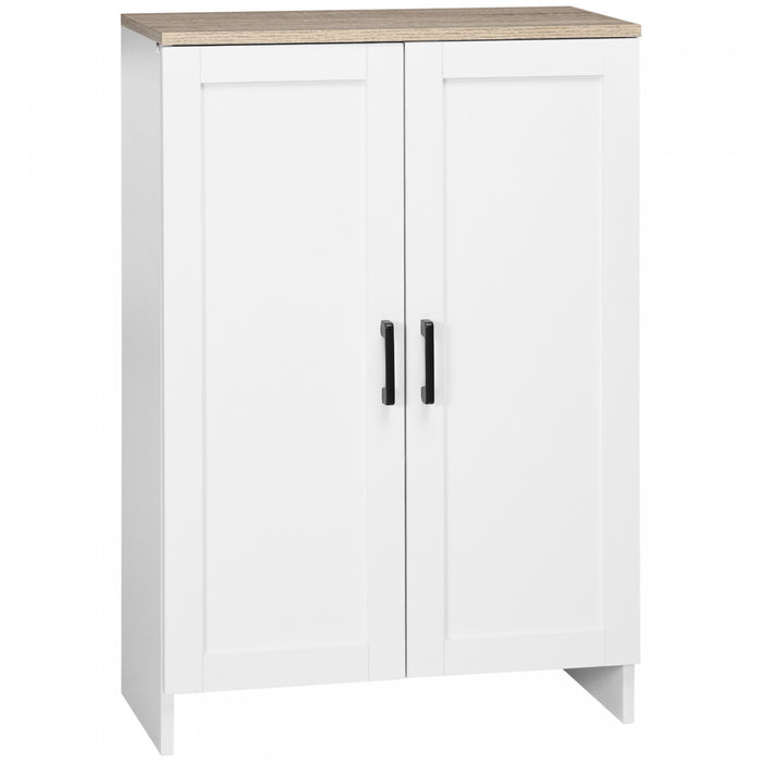HOMCOM Armoire de rangement avec doubles portes et etagere reglable, blanc
