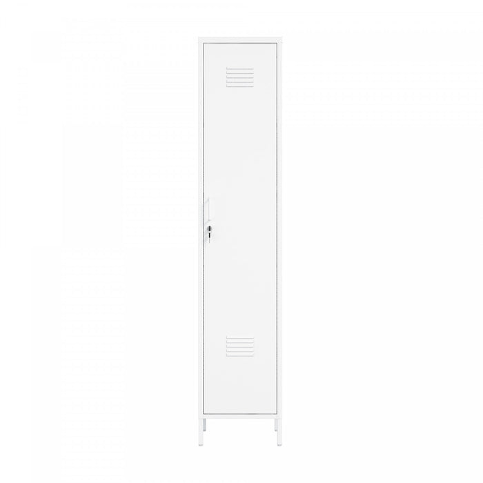Armoire de rangement moderne Naomi 15\" en metal, blanc