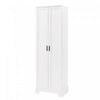 Liam Armoire de rangement multifonction avec portes et etageres reglables, Blanc