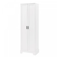 Liam Armoire de rangement multifonction avec portes et etageres reglables, Blanc