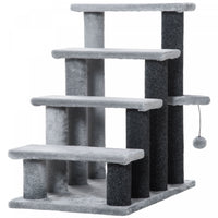 Pawhut Escalier Pour Chat 4 Marches Pour Lit, Canape Avec Griffoirs, Petit Arbre A Chat Pour Chats D