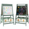 Qaba Chevalet D'art Pour Enfants, Double Face Avec Rouleau De Papier, Vert