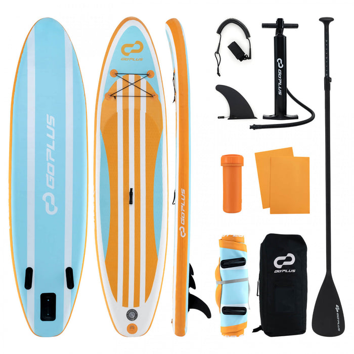 Petit Conseil Gonflable De Sup Goplus, Conseil De Pagaie Portable Avec Des Anneaux 5d Se Tiennent Sur Le Conseil De Pagaie Pour La Jeunesse Et L'adulte Orange