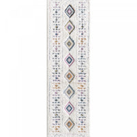 Carpette à poil long Lola à motif de diamants - 2 pi 7 po x 8 pi