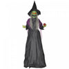 Homcom Halloween Vieille Sorciere Animatronique Avec Yeux Lumineux