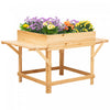 Lit De Jardin Sureleve Outsunny Avec Sac En Tissu Non Tisse, Boite A Fleurs Pour La Culture D'herbes Et De Plantes , Construction En Bois Massif 51,5\" X 29,5\" X 29,5\"