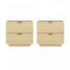 Table de nuit contemporaine moderne Chrystie 66 cm en naturel (2 tiroirs) - Lot de 2