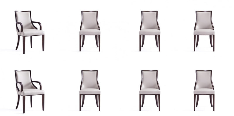 Ensemble de 8 chaises de salle a manger Grand Traditionnel en gris clair