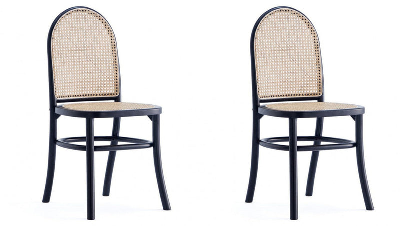 Ensemble 2 chaises de salle à manger Paragon de Manhattan Comfort - cannage noir