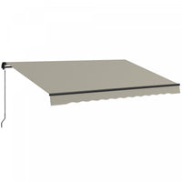 Outsunny 13' X 10' Auvent Retractable, Abri Pare-soleil, Gris Clair