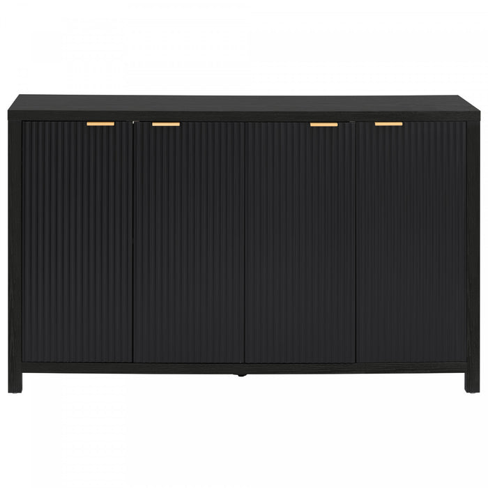 Ted Buffet Cannele 55\" Avec Rangement Et Etageres Reglables - Noir