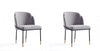 Chaise de salle a manger Flor en metal moderne a tissage serge gris - Lot de 2