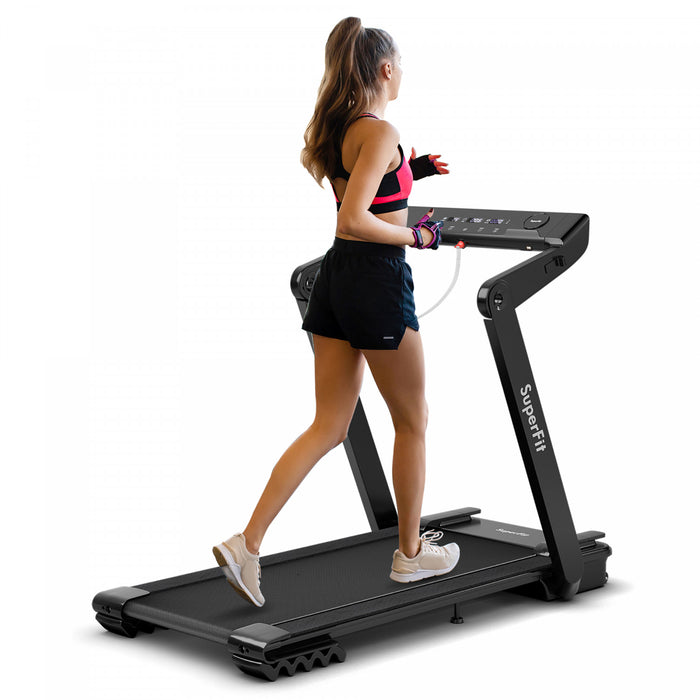 Superfit 4.0hp Pliable Electrique Tapis Roulant Machine De Jogging W / Bluetooth Noir
