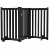 Pawhut Barriere Pliable Pour Chien Avec Porte, Barriere Autoportante A 3 Panneaux Avec Pieds De Soutien, Parc Interieur Pour Chiens De Taille Moyenne Et Inferieure, Noir