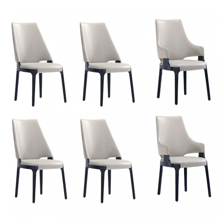Ensemble de 6 chaises de salle a manger Kara Modern en gris clair
