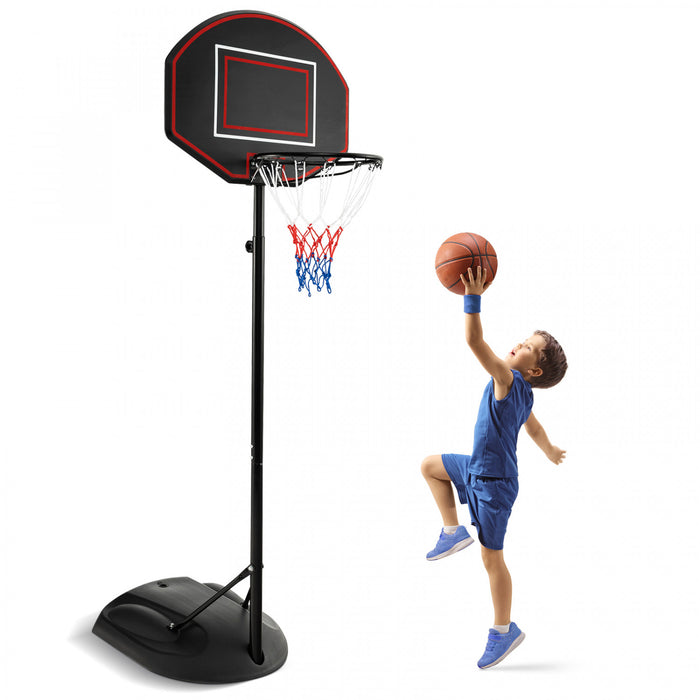 Systeme De But De Basket-ball Portable Reglable De 5,5 A 7,5 Pieds Avec Panneau Arriere De Basket-ball Incassable