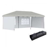 Outsunny 10'x 20' Abri Instantane Tente De Partie, Auvent D'exterieur Avec Sac De Transport, Blanc