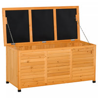 Outsunny Boite De Terrasse En Bois 75 Gallons, Conteneur De Stockage Exterieur Avec Espace D'aeratio