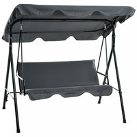 Outsunny Balancoire De Patio A 3 Places Avec Auvent Reglable, Gris