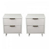 Table de nuit Granville Modern 18\" en blanc (2 tiroirs) - Lot de 2