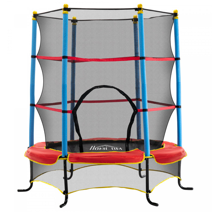 Qaba 65 Pouces Mini Trampoline Pour Enfants Avec Filet De Cloture Integre Fermeture Eclair Coussin De Securite Interieur Exterieur Pour Enfants Tout-petit Age 3-6 Ans