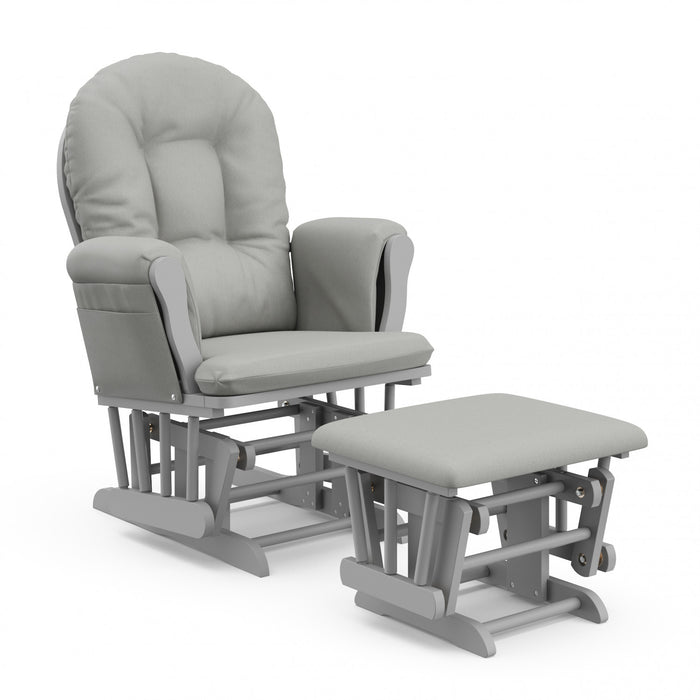 Storkcraft Hoop Fauteuil bercant et pouf - Gris galet avec gris clair